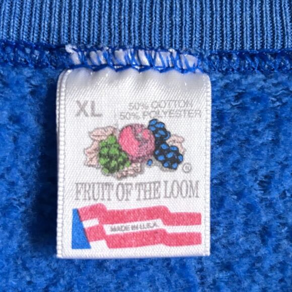 Vintage Fruit Of The Loom Chicago Heather Blue Crew Sweatshirt Size XL - Picture 3 of 5